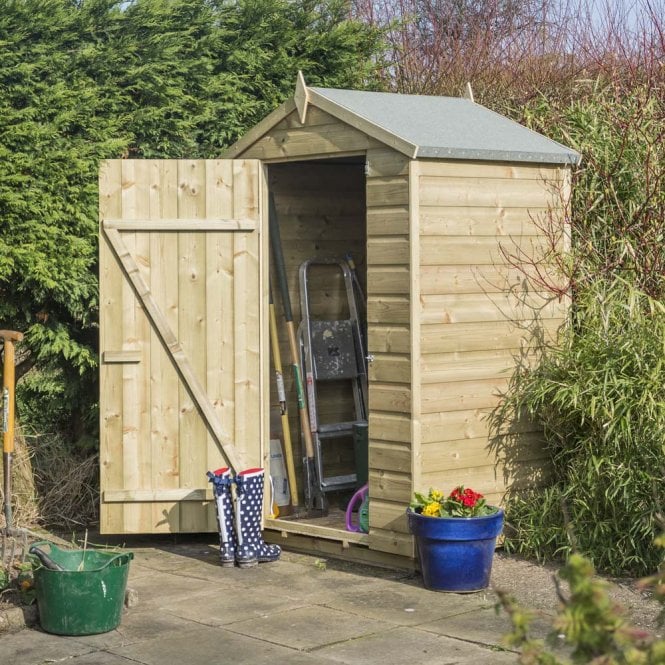 4' x 3' Premier Shiplap Windowless Single Door Apex Shed