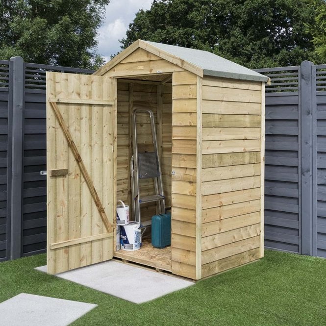 4' x 3' Traditional Overlap Windowless Single Door Apex Shed