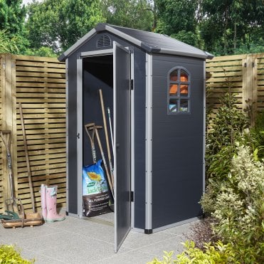 Airevale 4' x 3' Plastic Apex Shed Dark Grey