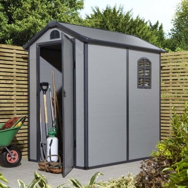 Airevale 4' x 6' Plastic Apex Shed Light Grey