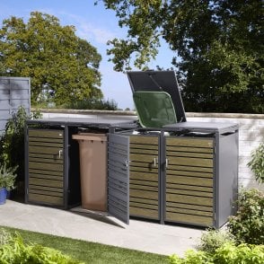 Chelsea Quadruple Bin Store - Oak