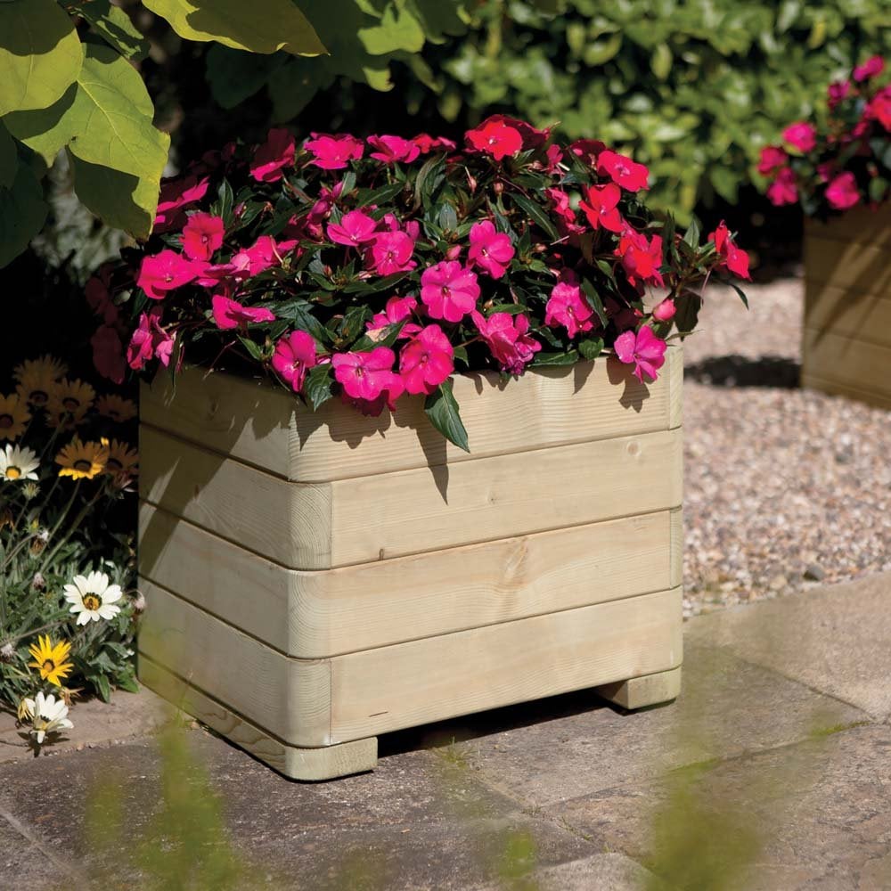 Rowlinson Marberry Grand Square Wooden Planter
