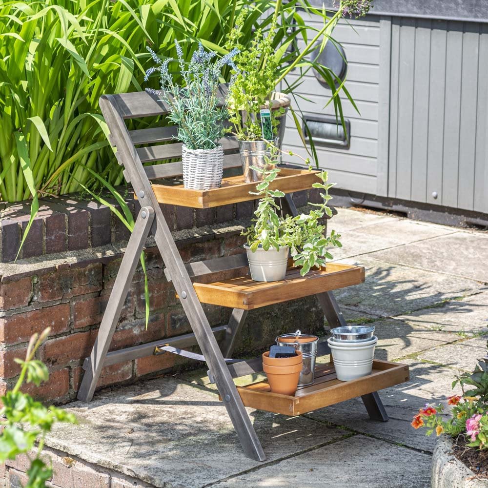 Rowlinson Alderley Hardwood Plant Ladder Small