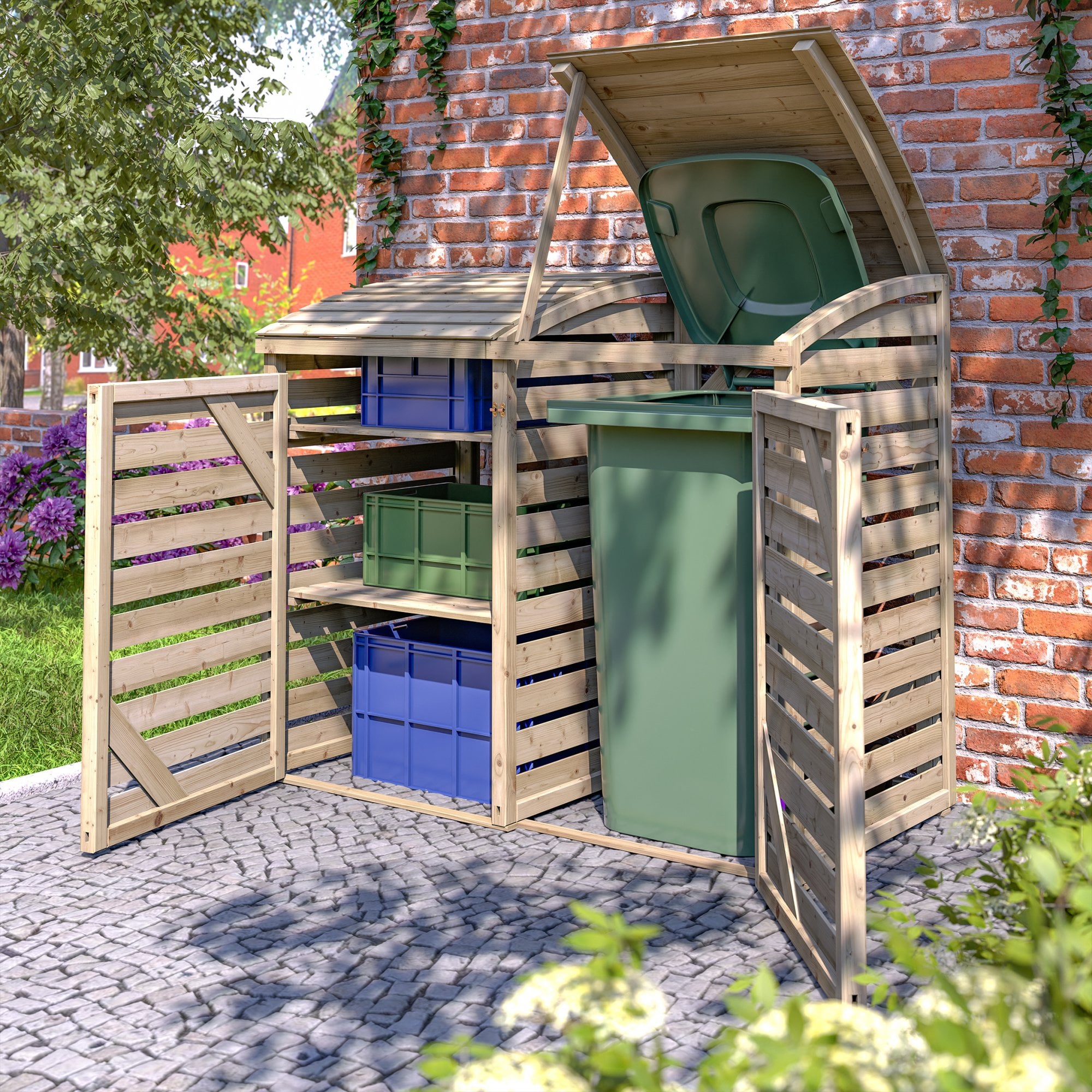Rowlinson Timber Single Bin Store With Box Store