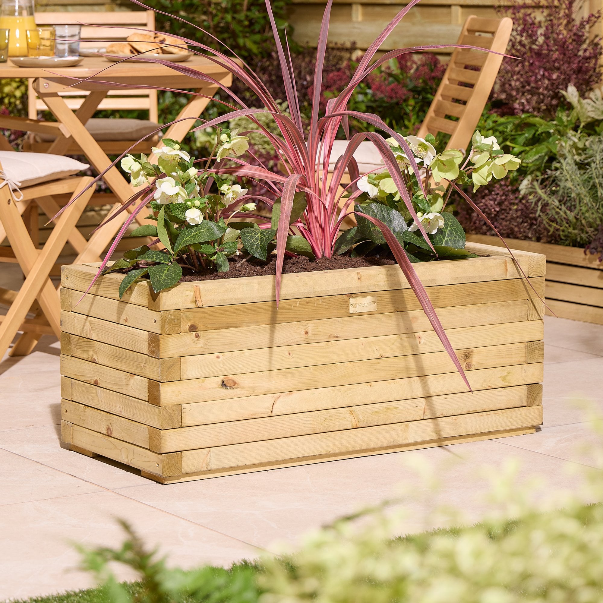 Rectangular Planting Row Wooden Rectangular Plant Stands Indoor