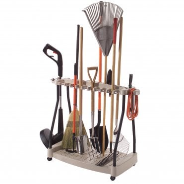Suncast Garden Tool Rack With Wheels