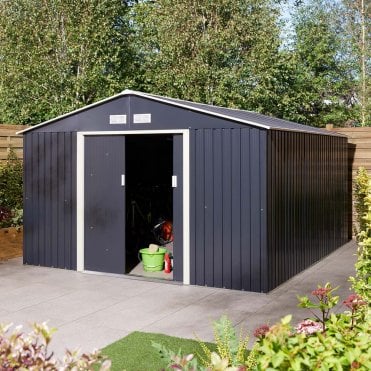 Trentvale 10' x 12' Metal Apex Shed Dark Grey