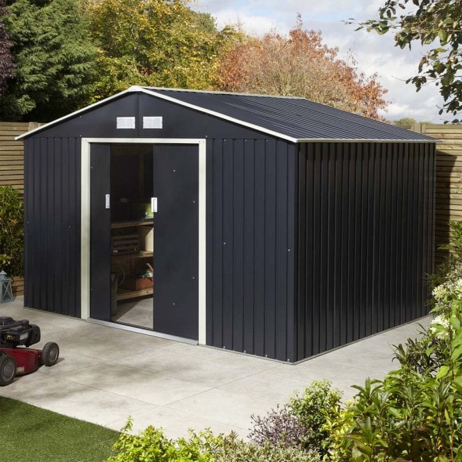 Trentvale 10' x 8' Metal Apex Shed Dark Grey