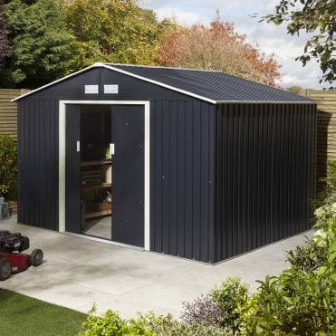 Trentvale 10' x 8' Metal Apex Shed Dark Grey