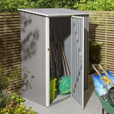 Trentvale 5' x 3' Metal Pent Shed Light Grey