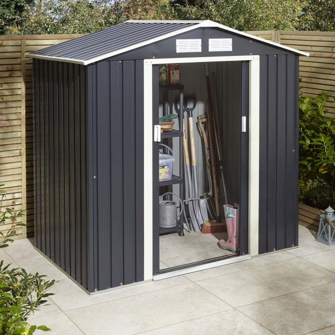 Trentvale 6' x 4' Metal Apex Shed Dark Grey