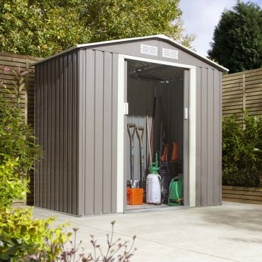Trentvale 6' x 4' Metal Apex Shed Light Grey