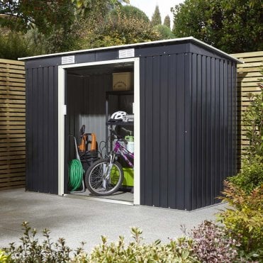 Trentvale 8' x 4' Metal Pent Shed Dark Grey