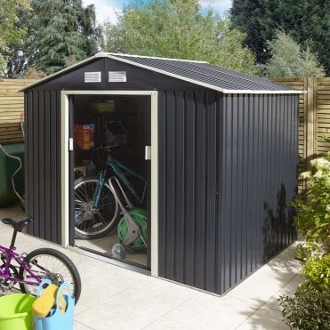Trentvale 8' x 6' Metal Apex Shed Dark Grey